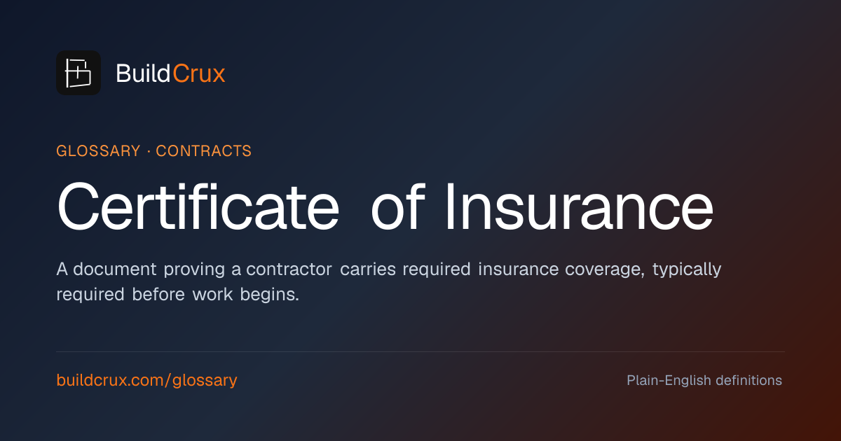 Certificate of Insurance (COI) in Construction: A Glossary | BuildCrux