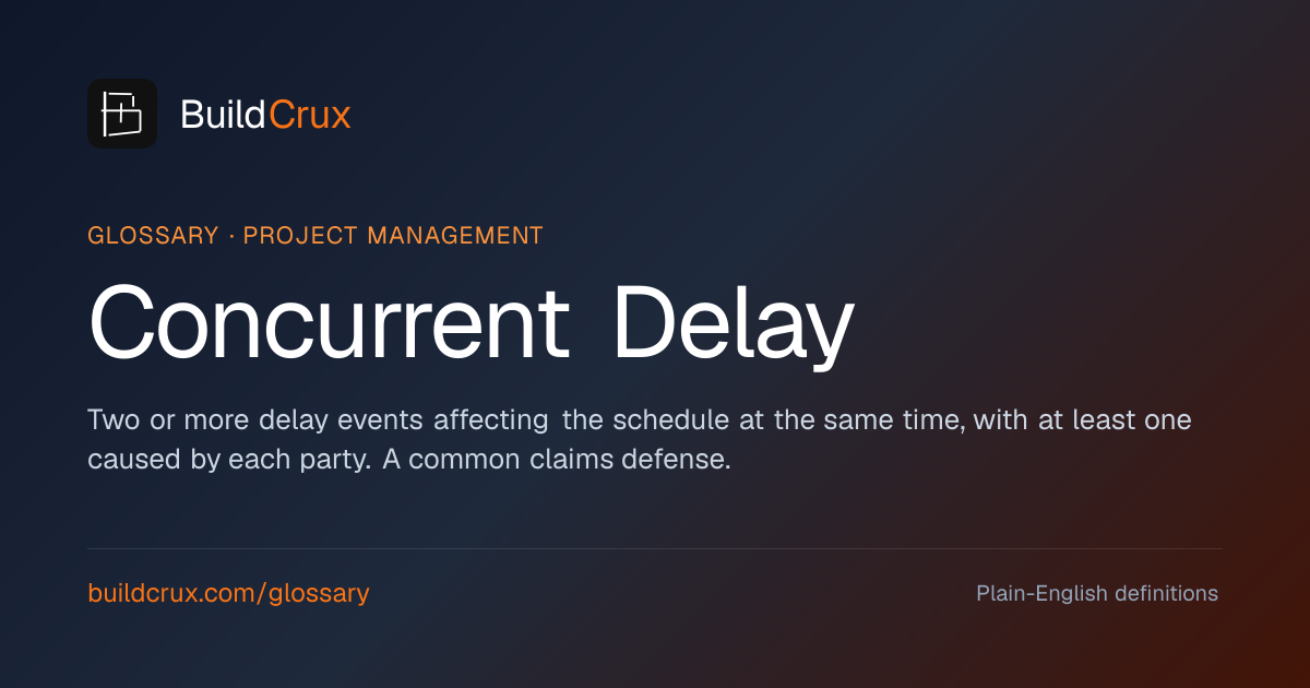 Concurrent Delay in Construction: A Glossary | BuildCrux