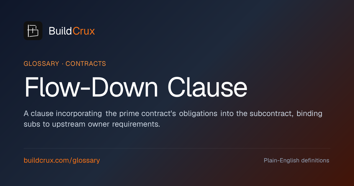 Flow-Down Clause in Subcontracts: A Glossary | BuildCrux