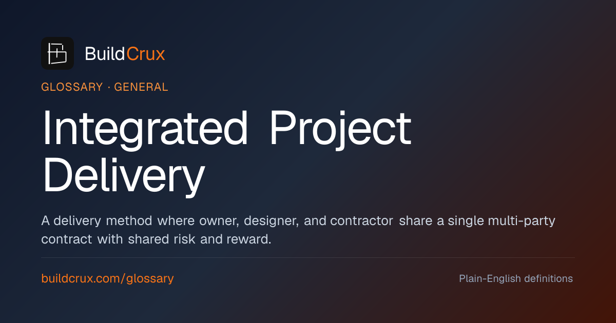 Integrated Project Delivery (IPD): A Construction Glossary | BuildCrux
