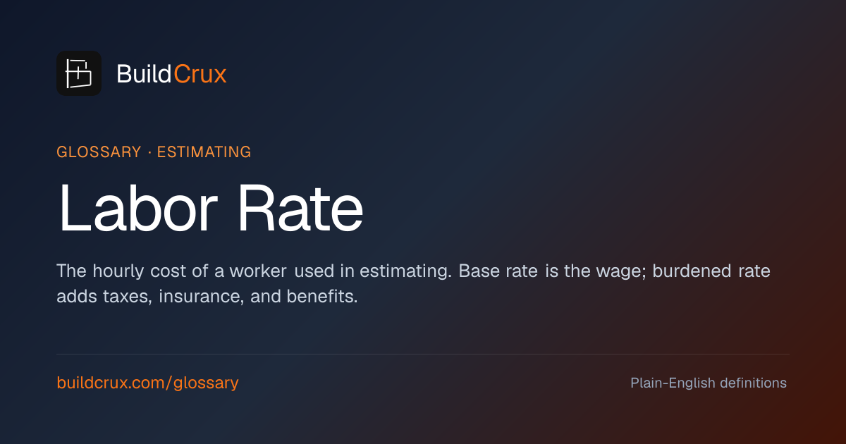 Labor Rate in Construction Estimating: A Glossary | BuildCrux