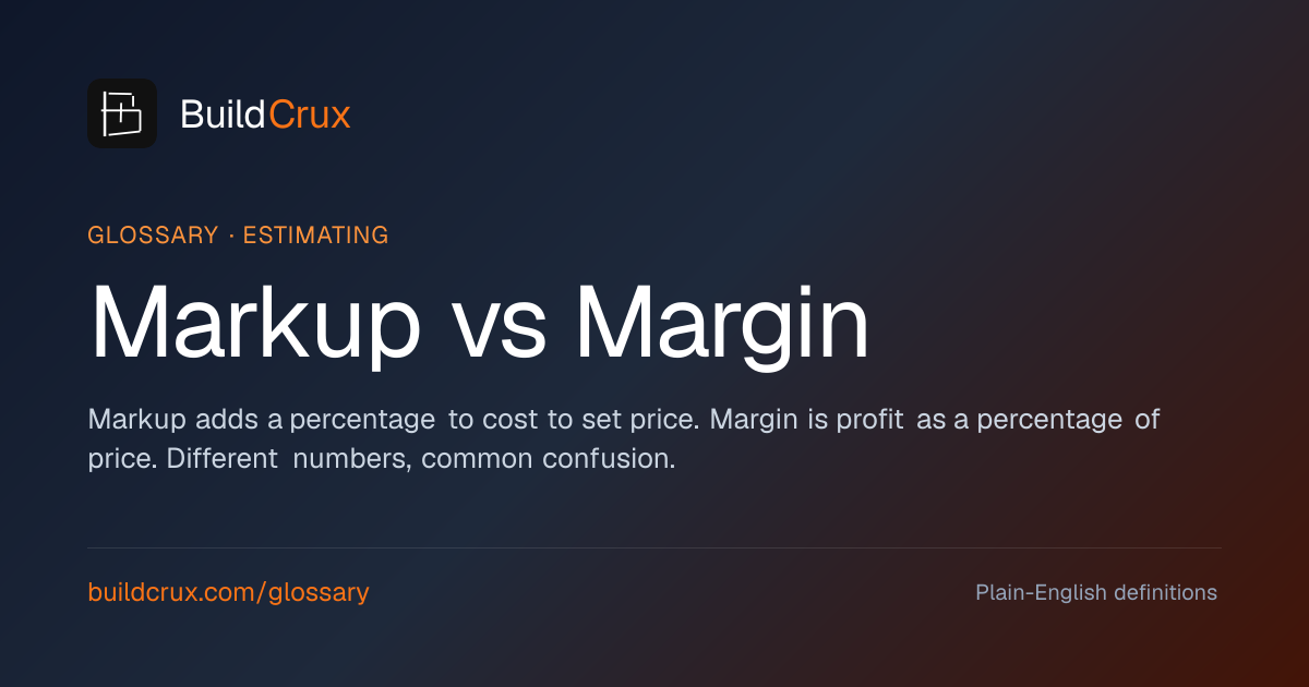 Markup vs Margin in Construction: A Glossary | BuildCrux