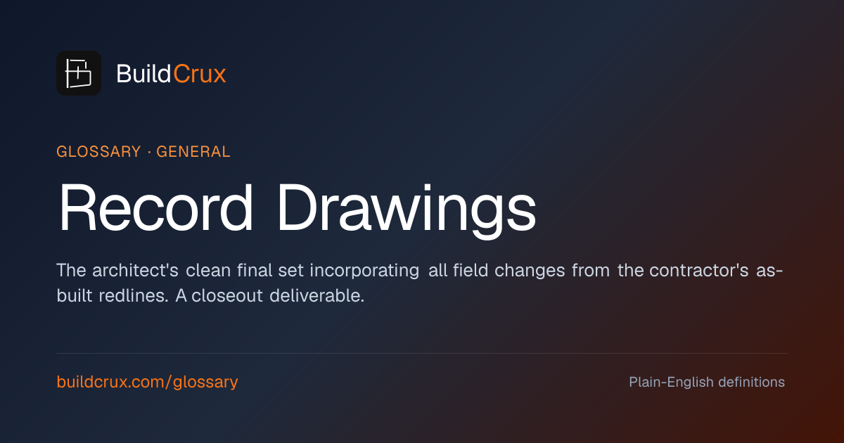 Record Drawings in Construction: A Glossary | BuildCrux