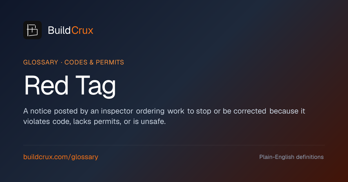 Red Tag in Construction: A Glossary Definition | BuildCrux