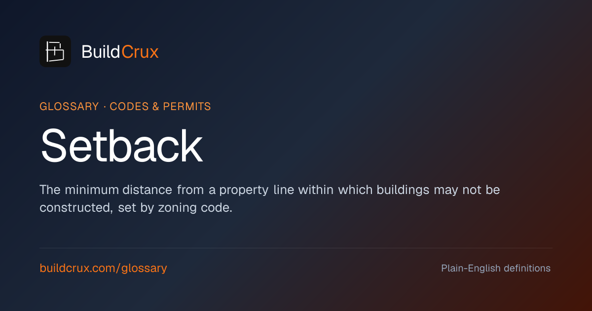 Setback in Construction Zoning: A Glossary | BuildCrux