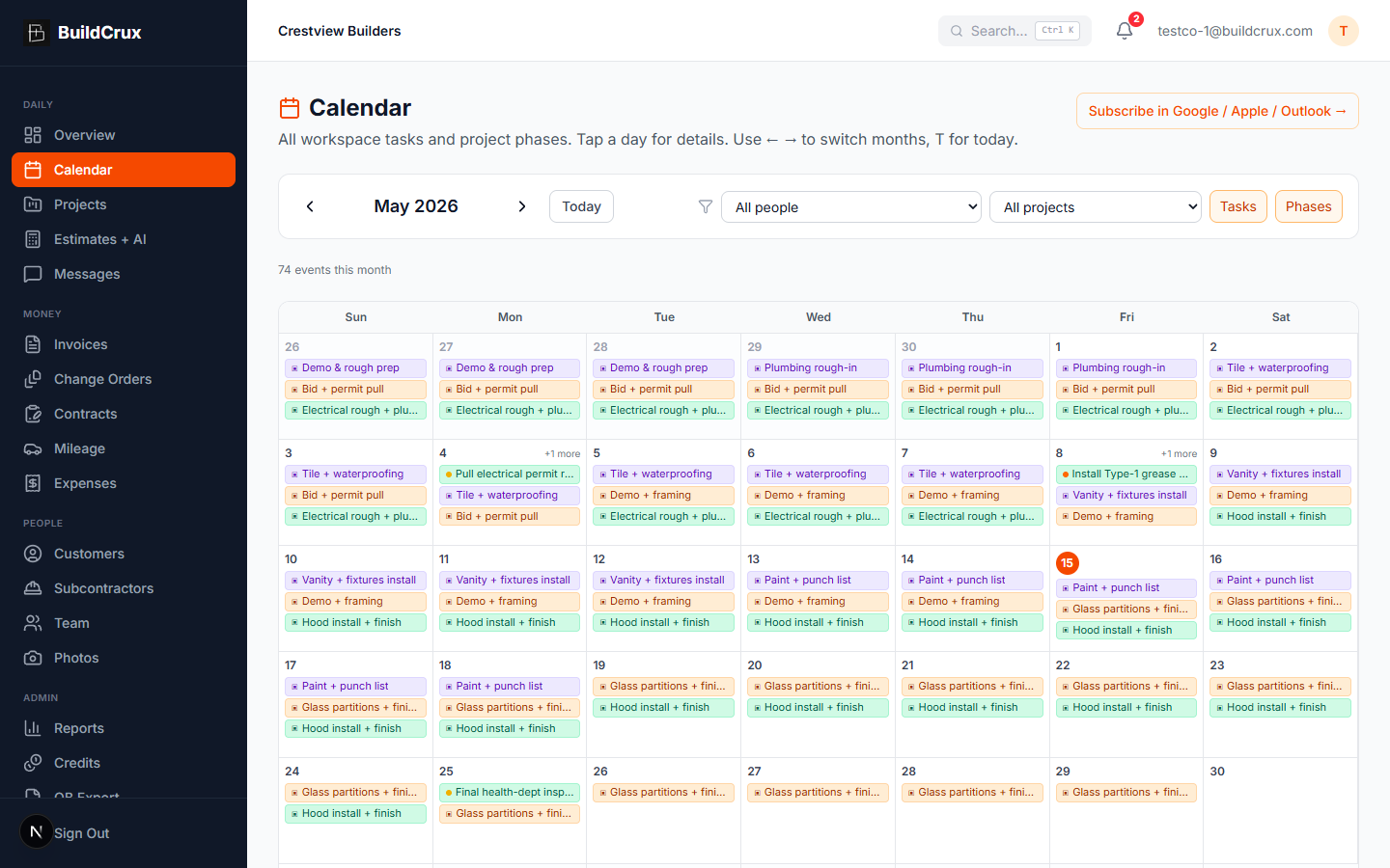 Calendar & Scheduling — live product screenshot
