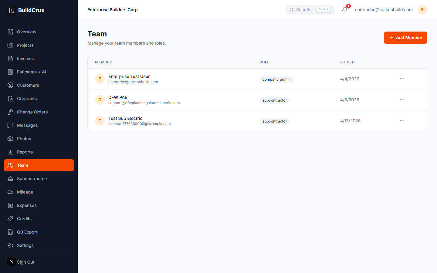 Team screenshot