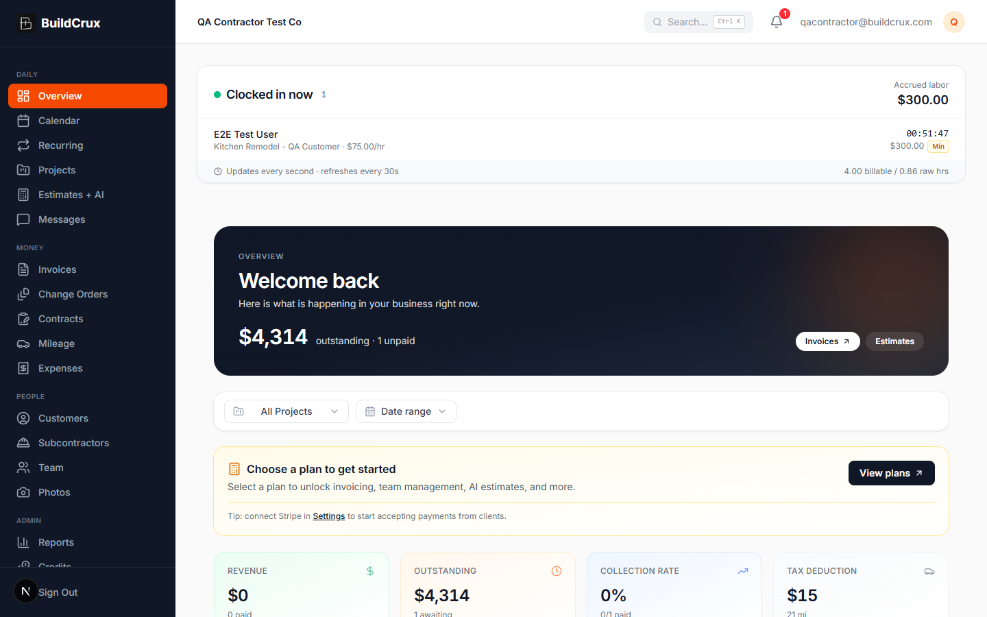 Crew Time Clock — live product screenshot